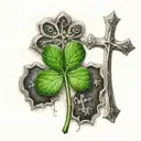 "Four-leaf clover with the three crosses of Amsterdam"        tattoo design idea