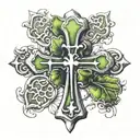 four-leaf clover with the three crosses of Amsterdam tattoo design idea