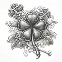 four-leaf clover with the three crosses of Amsterdam tattoo design idea