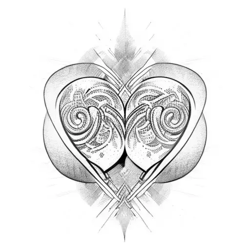 heart womb wings to sides tattoo design idea