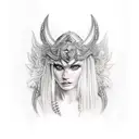 warrior princess tattoo design idea