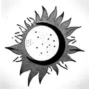 Moon sun star semicolon  tattoo design idea