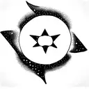 Moon sun star semicolon  tattoo design idea