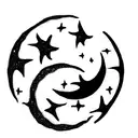 Moon sun star semicolon  tattoo design idea