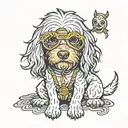 Ozzy Osbourne golden doodle tattoo design idea