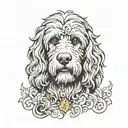 Ozzy Osbourne golden doodle tattoo design idea