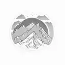A mountain range with a hidden gym inside tattoo design idea
