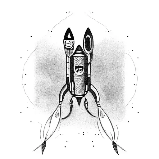 a rocket with a cobra wrapped around it tattoo design idea