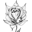 tulip and roses tattoo design idea