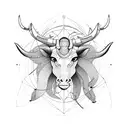 minimalistic taurus zodiac tattoo design idea