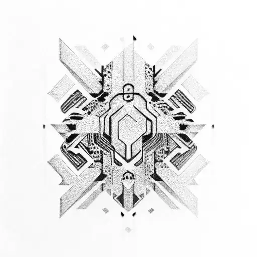 cyber sigilism tattoo design idea