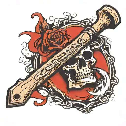 old hatchet and mallet  tattoo design idea