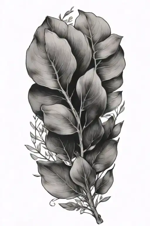 soft eucalyptus branch   tattoo design idea