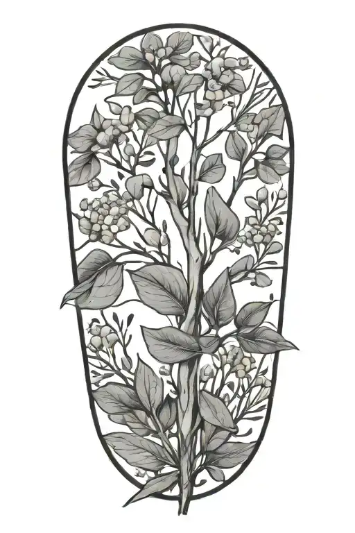 gumdrop  eucalyptus tattoo design idea