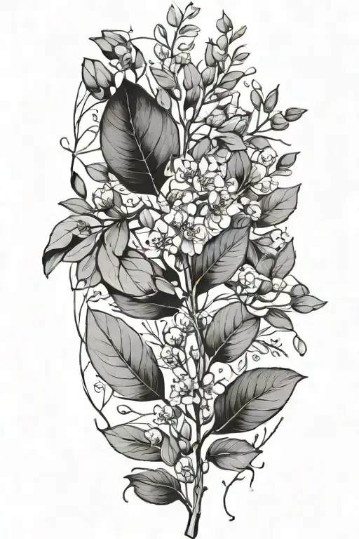 eucalyptus branch tattoo design idea