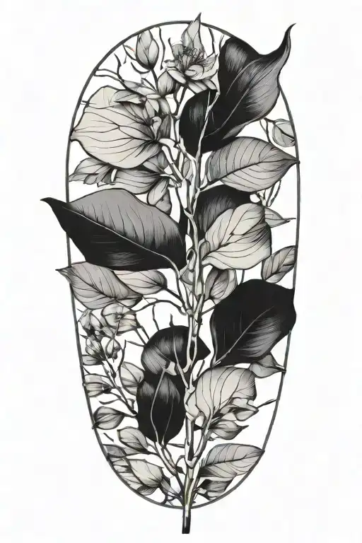 dried eucalyptus  tattoo design idea