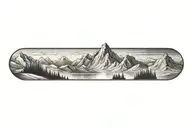 mountain range reflected tattoo design idea