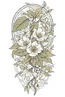 dried eucalyptus  tattoo design idea