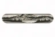 mountain range reflected horizontally in a forest tattoo design idea