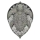 maori tribal turtle surrounded by water waves tattoo design idea