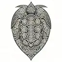maori tribal turtle surrounded by water waves tattoo design idea