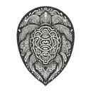 maori tribal turtle surrounded by water waves tattoo design idea
