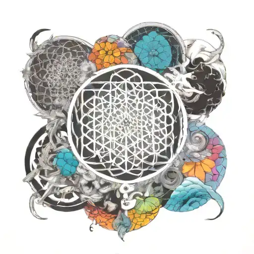 Bring me the horizon sempiternal, but cute and colorful. include a rainbow tattoo design idea
