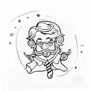 pomo de ouro com o feitiço  "felix felices" do Harry Potter  tattoo design idea