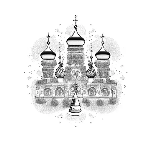 Russian orthodox cathedral tattoo design idea
