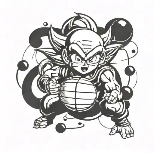 Minimalistic and small dragonball tattoo tattoo design idea
