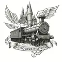 hogwarts and hogwarts express tattoo design idea
