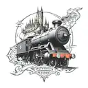 hogwarts and hogwarts express tattoo design idea