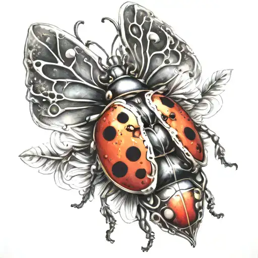 ladybug 555 tattoo design idea