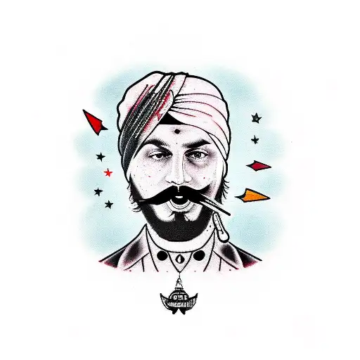 Sidhu Moosewala tattoo design idea