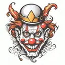 clown face tattoo design idea