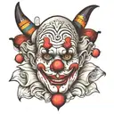 clown face tattoo design idea
