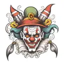 clown face tattoo design idea