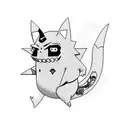 gba with gengar pokemon, rick and morty, inazuma eleven in 3D out of screen tattoo design idea