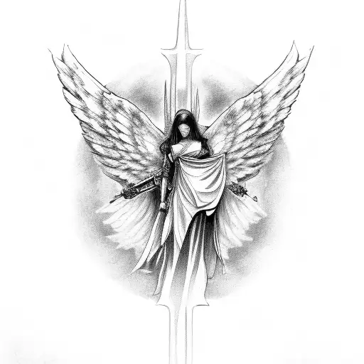 angels war tattoo design idea