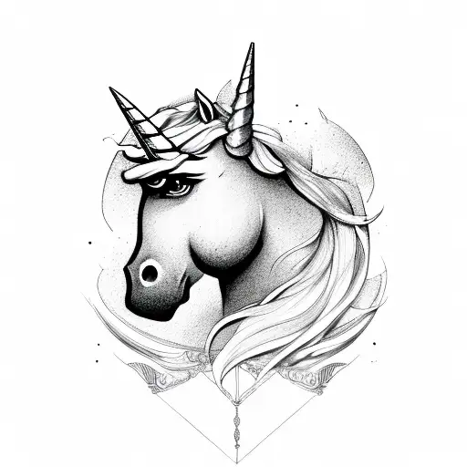 Horse with Wings, Unicorn, Tattoo Sketch Stock Illustration - Illustration  of background, mane: 39249621