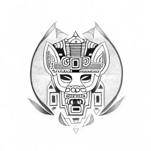 Aztec totem half sleeve  tattoo design idea
