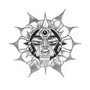 Aztec sun half sleeve  tattoo design idea