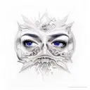 medussa crying tattoo design idea