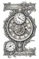 old clock face with time 3:23  tattoo design idea