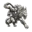  Thor mit Fenrir tattoo design idea