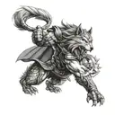  Thor mit Fenrir tattoo design idea