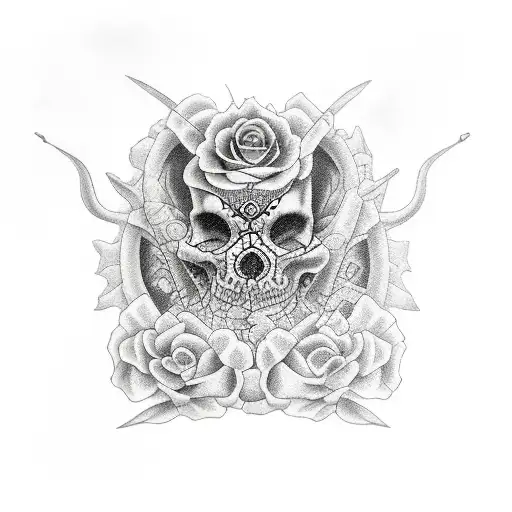 chicano style that rapresent lust, one of the seven deadly sins tattoo design idea