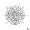 dart board exploding from center tattoo design idea