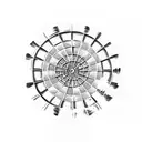 dart board exploding from center tattoo design idea