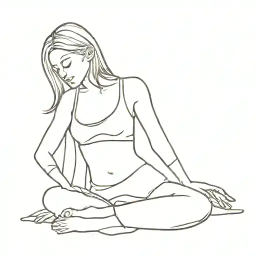 yoga Maltese fine line tattoo design idea